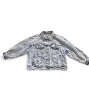 Women’s Y2K Cropped Denim Jacket – AYA & VIV XXL Light Wash